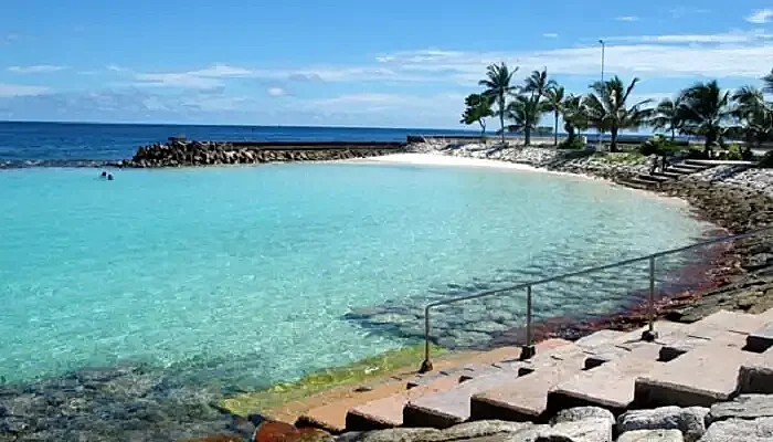 The artificial beach gets its resources from the sea