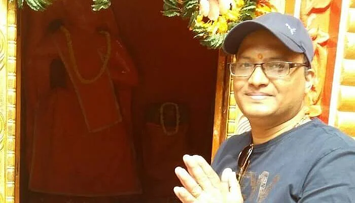 kuldeep manali honeymoon trip: kuldeep praying at temple kuldeep manali honeymoon trip: kuldeep praying at temple